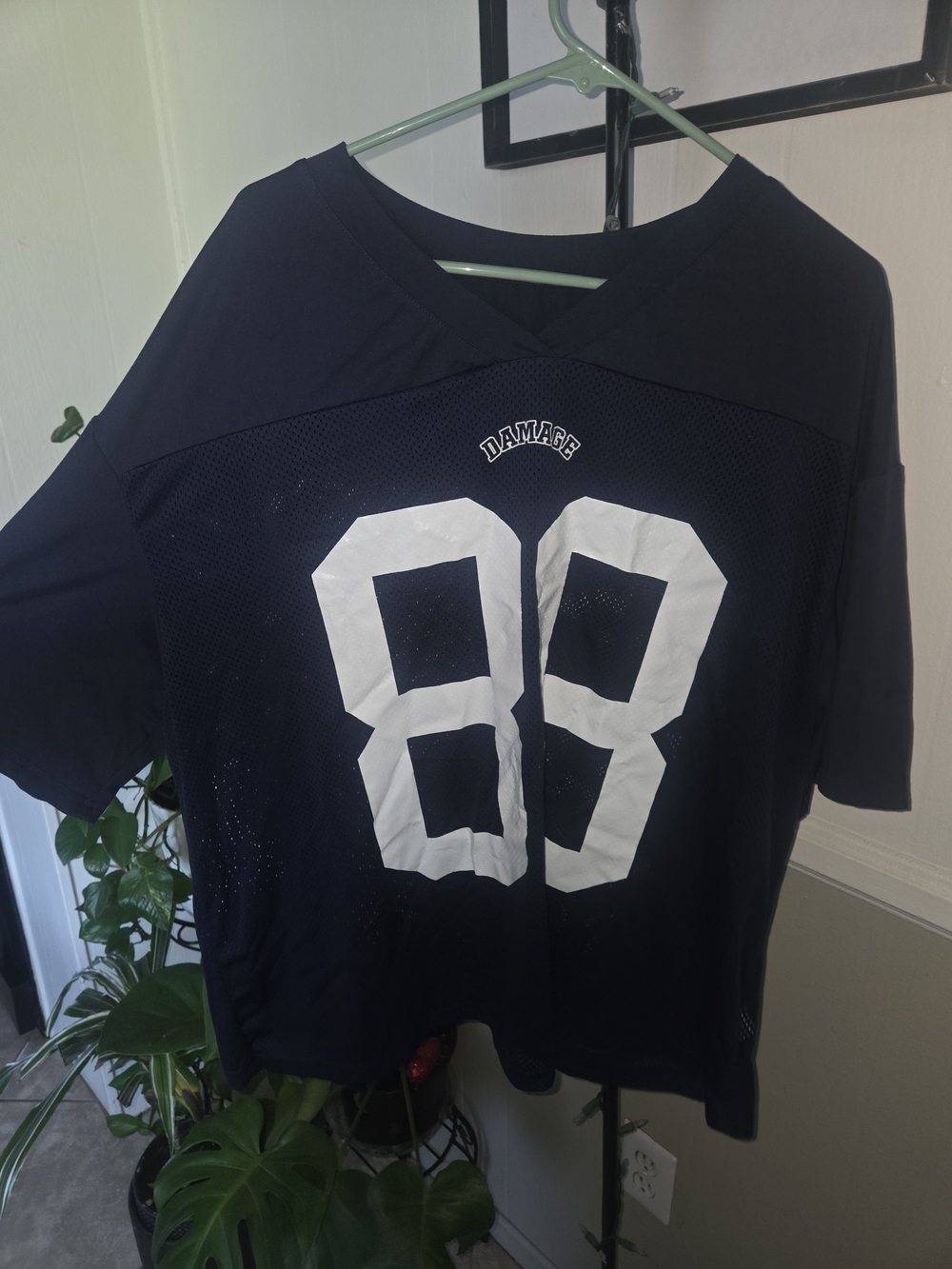 SHEIN Navy Blue Mesh Jersey with White 88 Print